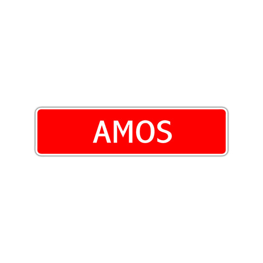 Amos Street Sign Children Name Room Plate