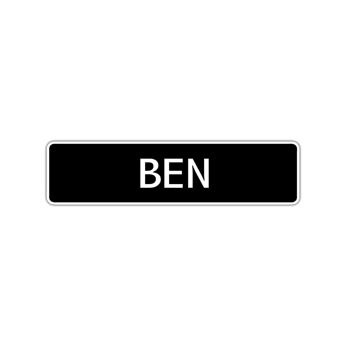 Ben Street Sign Children Name Room Plate