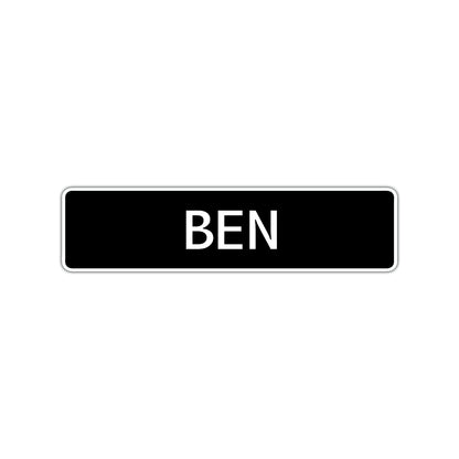Ben Street Sign Children Name Room Plate