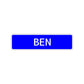 Ben Street Sign Children Name Room Plate