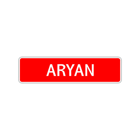 Aryan Street Sign Children Name Room Plate