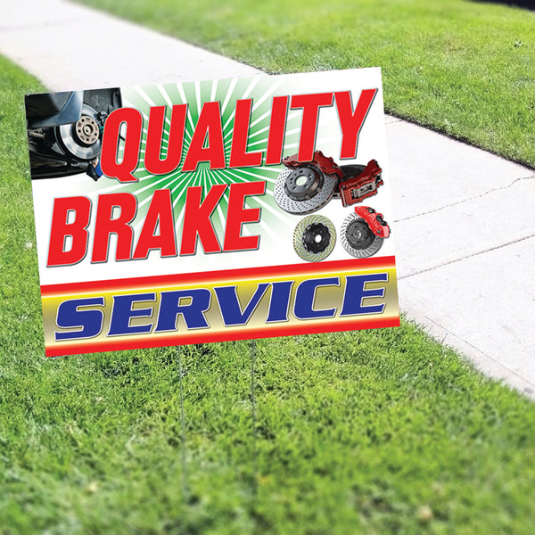 Quality Brake Service Coroplast Printed Yard Sign - Sign Fever