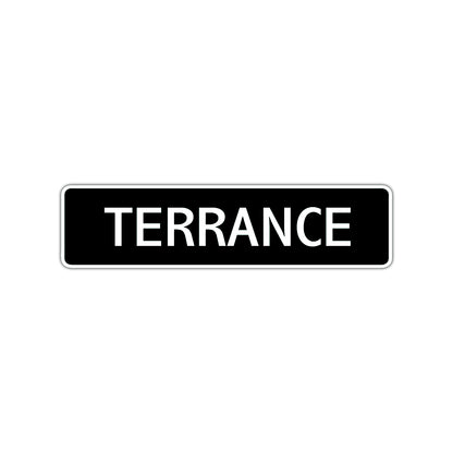 Terrance Street Sign Children Name Room Plate