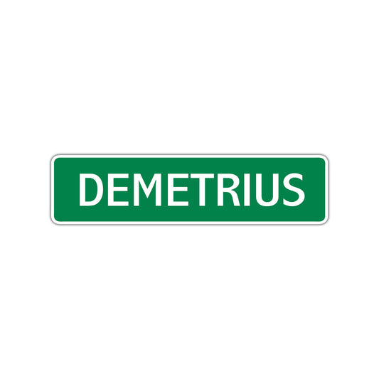 Demetrius Street Sign Children Name Room Plate