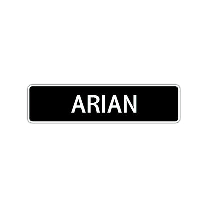 Arian Street Sign Children Name Room Plate