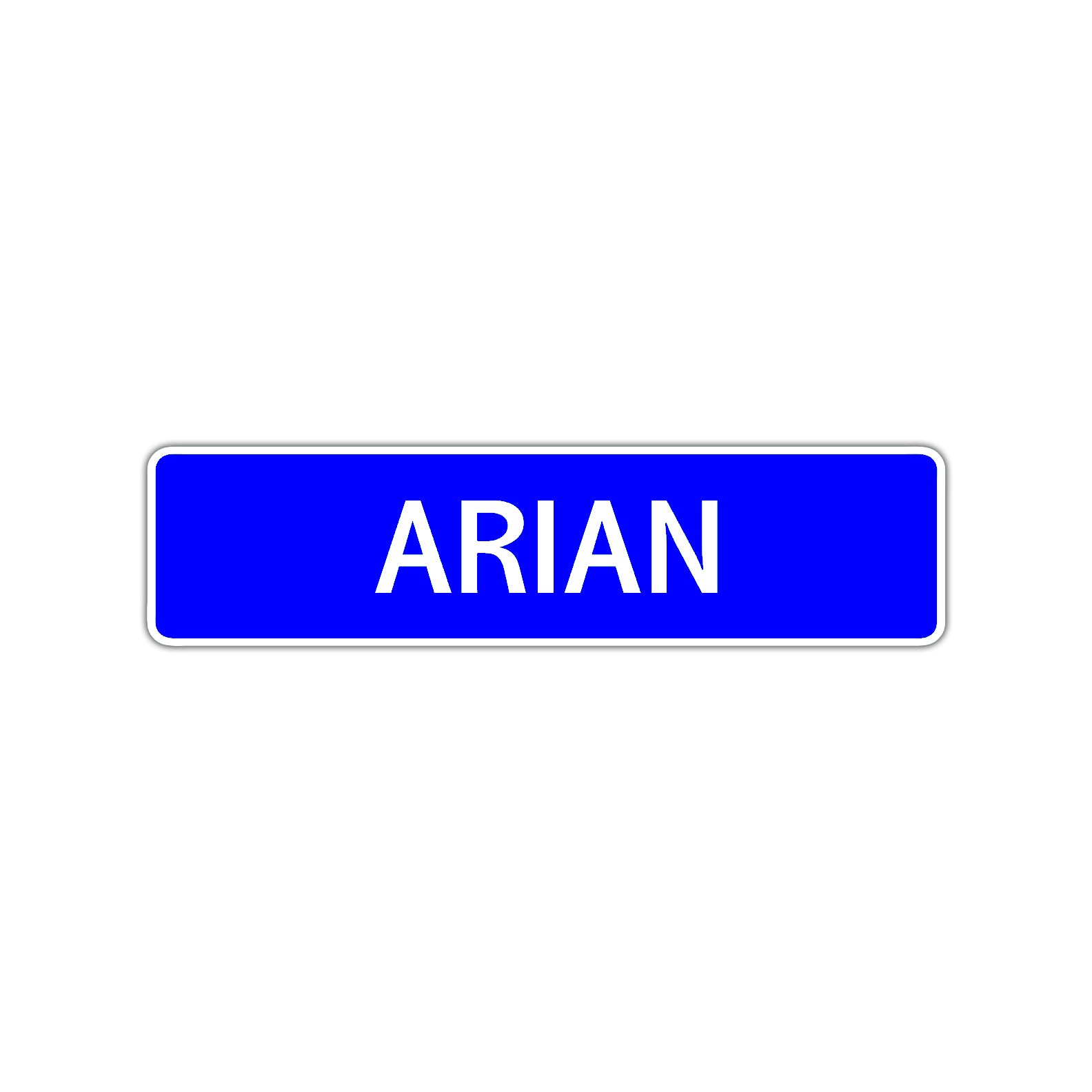Arian Street Sign Children Name Room Plate