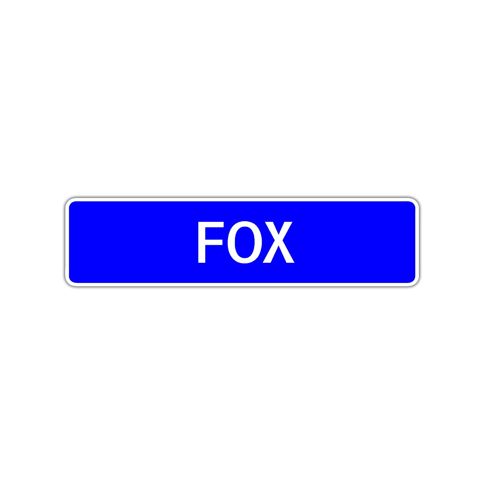 Fox Street Sign Children Name Room Plate