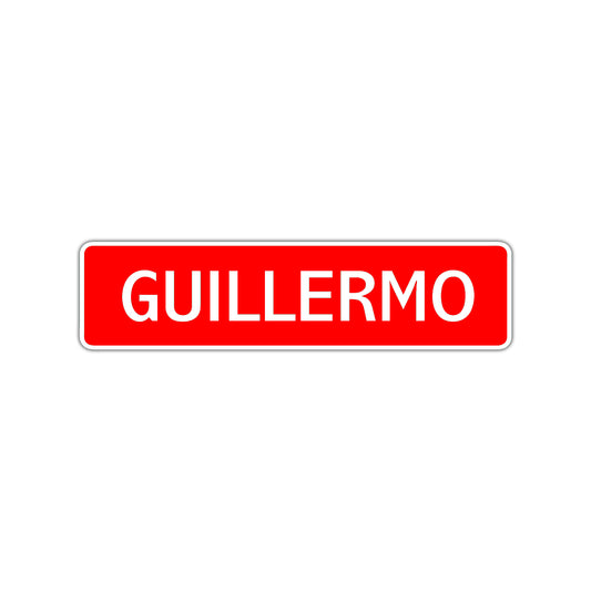 Guillermo Street Sign Children Name Room Plate