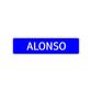Alonso Street Sign Children Name Room Plate