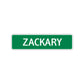 Zackary Street Sign Children Name Room Plate