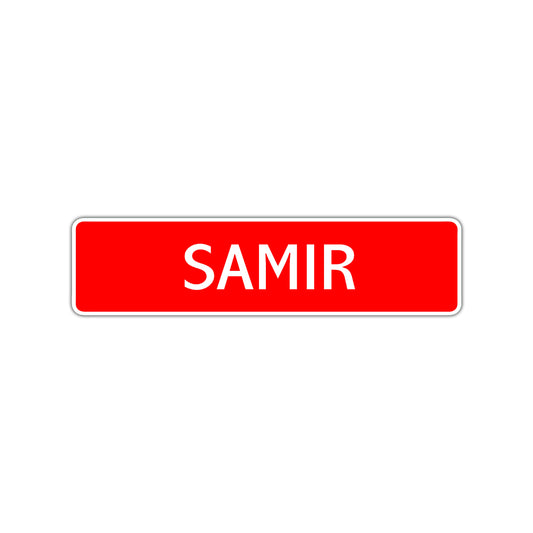 Samir Street Sign Children Name Room Plate