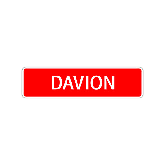 Davion Street Sign Children Name Room Plate