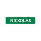 Nickolas Street Sign Children Name Room Plate