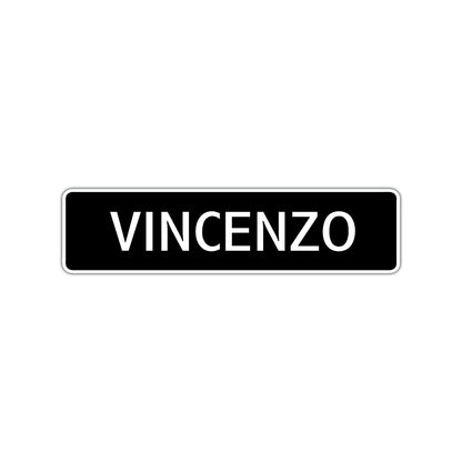 Vincenzo Street Sign Children Name Room Plate