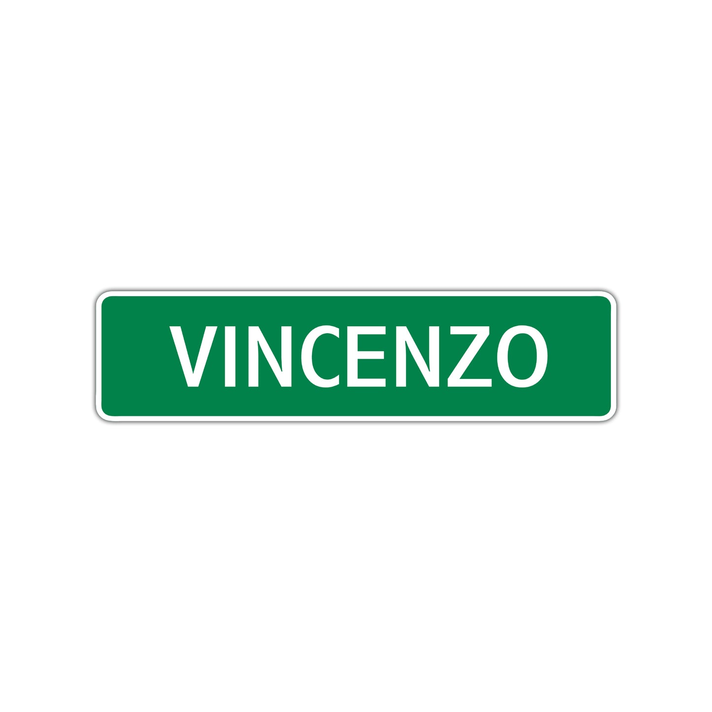 Vincenzo Street Sign Children Name Room Plate