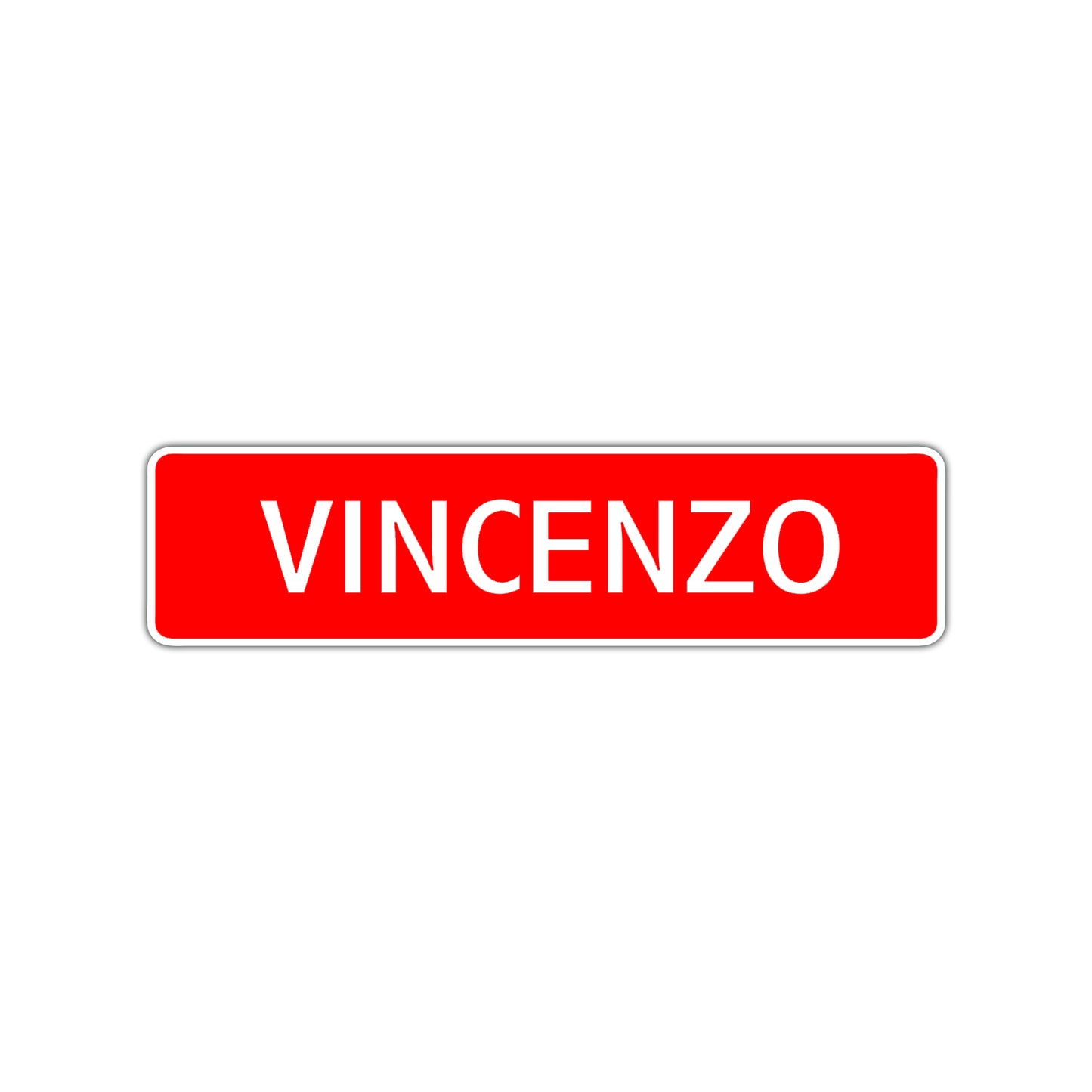 Vincenzo Street Sign Children Name Room Plate
