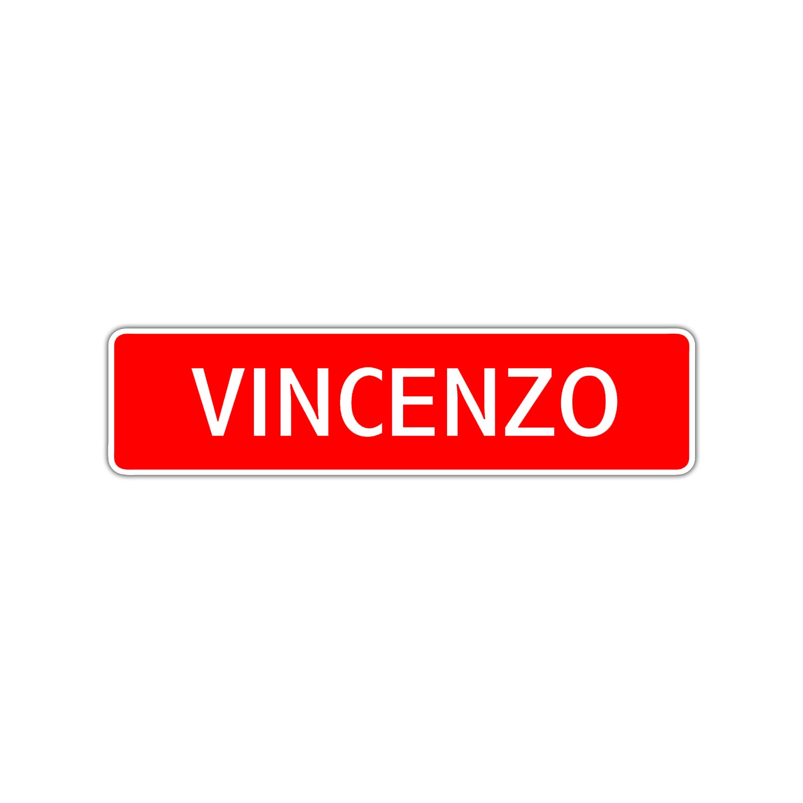 Vincenzo Street Sign Children Name Room Plate