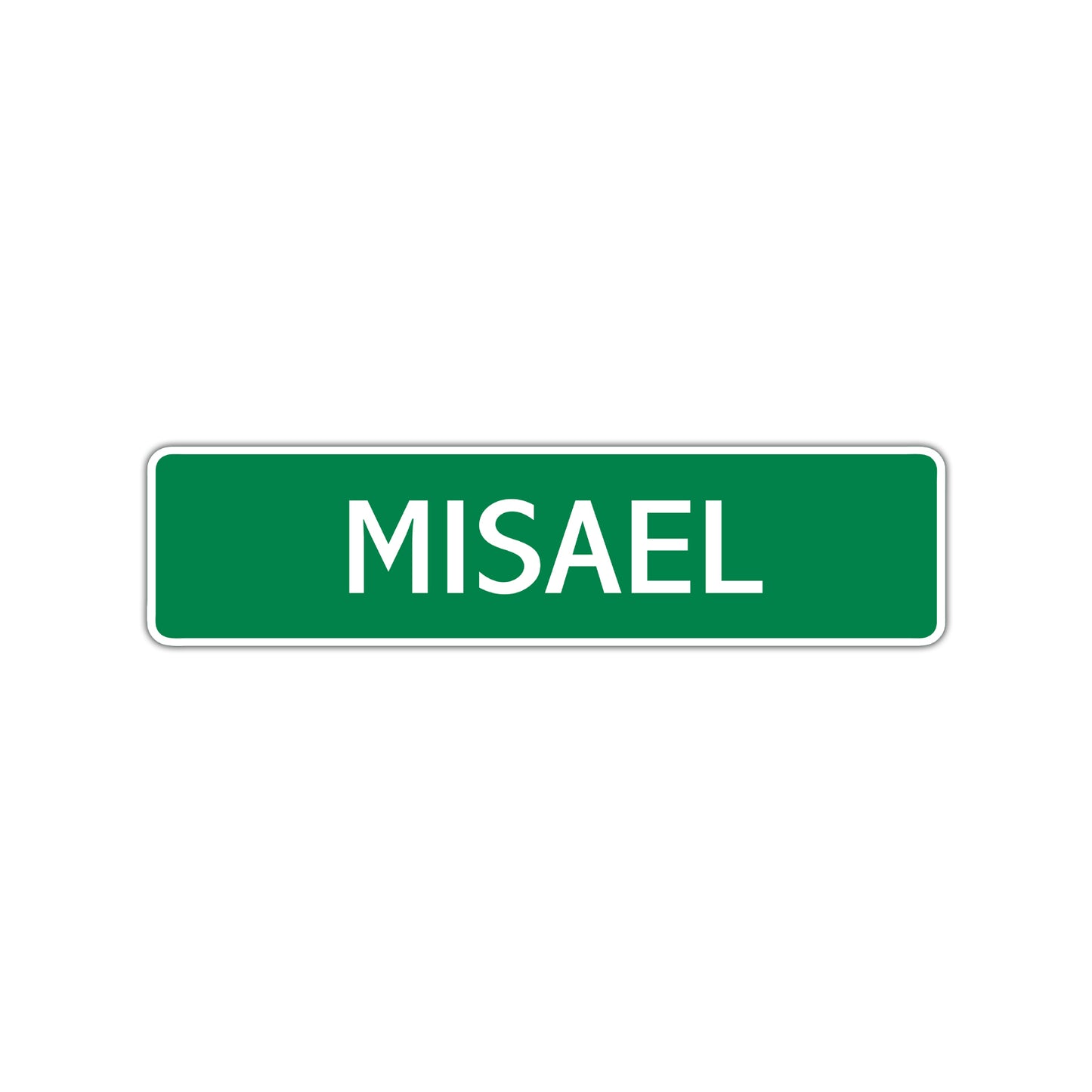 Misael Street Sign Children Name Room Plate