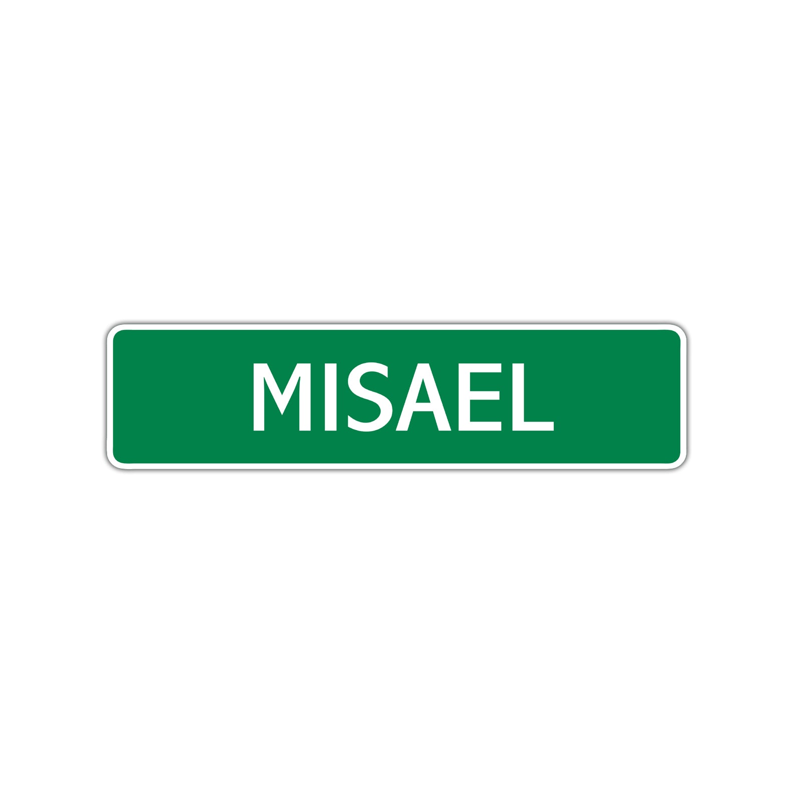 Misael Street Sign Children Name Room Plate