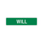 Will Street Sign Children Name Room Plate