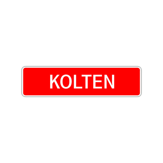 Kolten Street Sign Children Name Room Plate