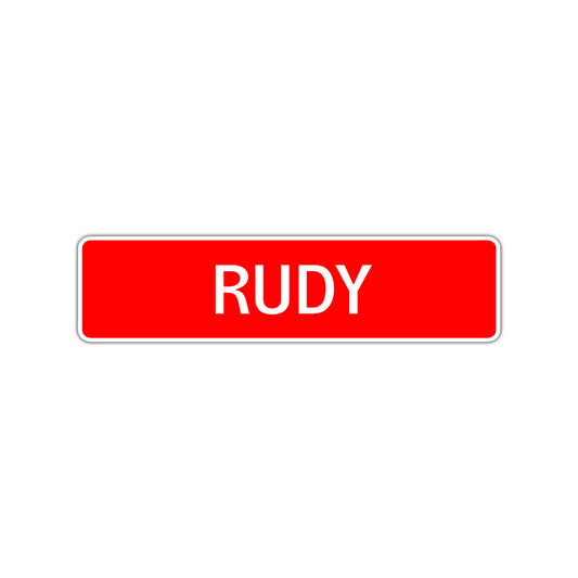 Rudy Street Sign Children Name Room Plate