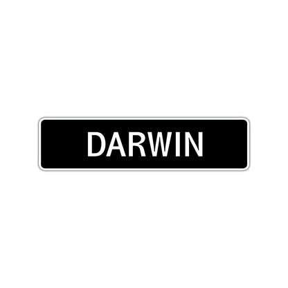 Darwin Street Sign Children Name Room Plate
