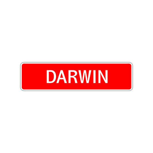 Darwin Street Sign Children Name Room Plate