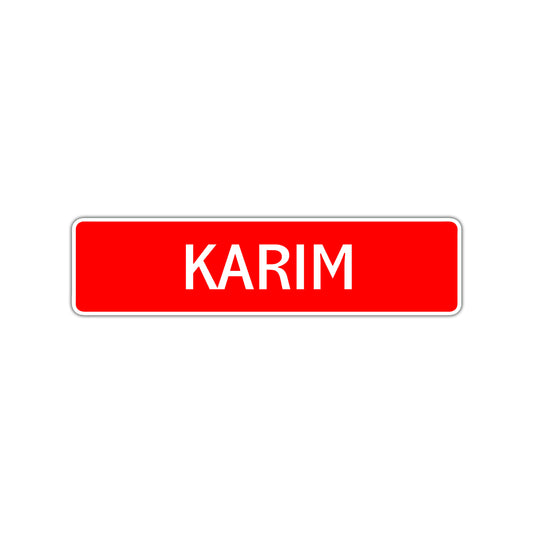 Karim Street Sign Children Name Room Plate