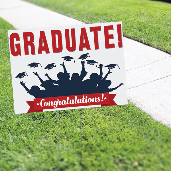 Grad Notices Sign Graduate Congratulation Coroplast Printed Yard Sign - Sign Fever