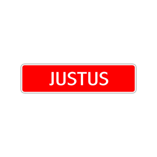 Justus Street Sign Children Name Room Plate