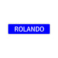 Rolando Street Sign Children Name Room Plate