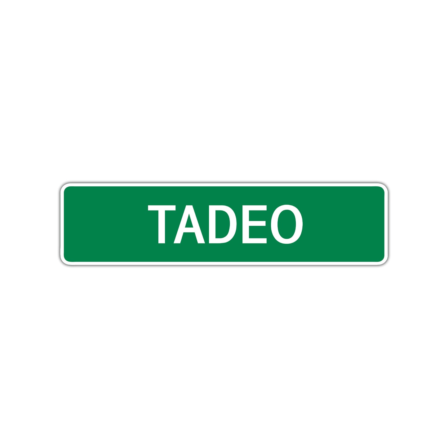 Tadeo Street Sign Children Name Room Plate