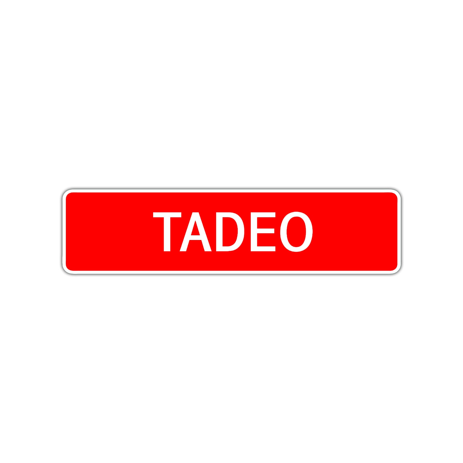 Tadeo Street Sign Children Name Room Plate