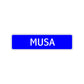 Musa Street Sign Children Name Room Plate