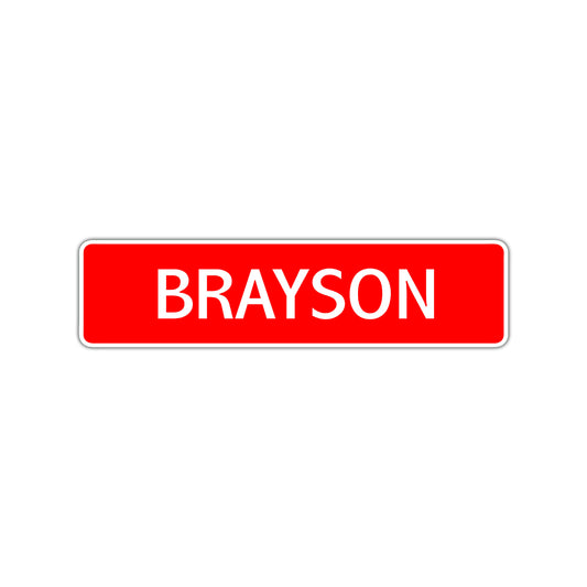 Brayson Street Sign Children Name Room Plate