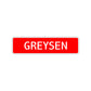 Greysen Street Sign Children Name Room Plate