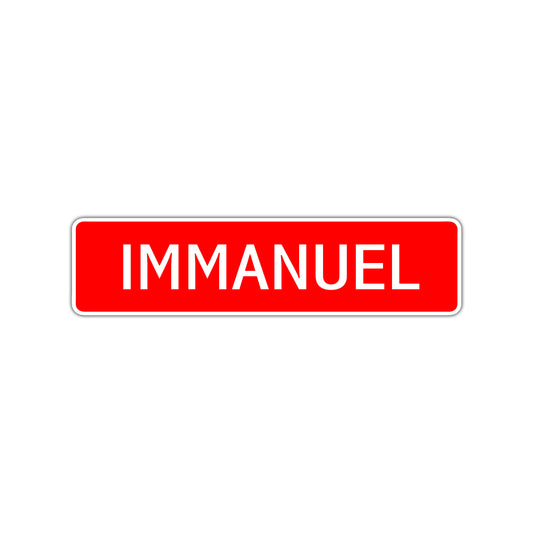 Immanuel Street Sign Children Name Room Plate