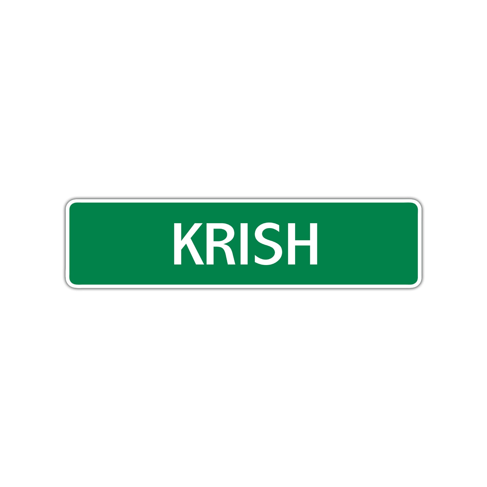 Krish Street Sign Children Name Room Plate