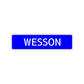 Wesson Street Sign Children Name Room Plate