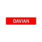 Davian Street Sign Children Name Room Plate