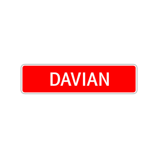 Davian Street Sign Children Name Room Plate