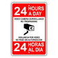 24 hours video camera surveillance no trespassing aluminum metal sign