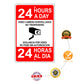 24 hours video camera surveillance no trespassing aluminum metal sign