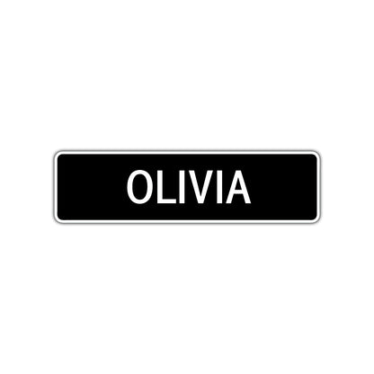 Olivia Street Sign Children Name Room Plate