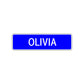 Olivia Street Sign Children Name Room Plate