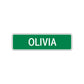 Olivia Street Sign Children Name Room Plate