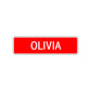 Olivia Street Sign Children Name Room Plate