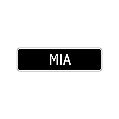 Mia Street Sign Children Name Room Plate