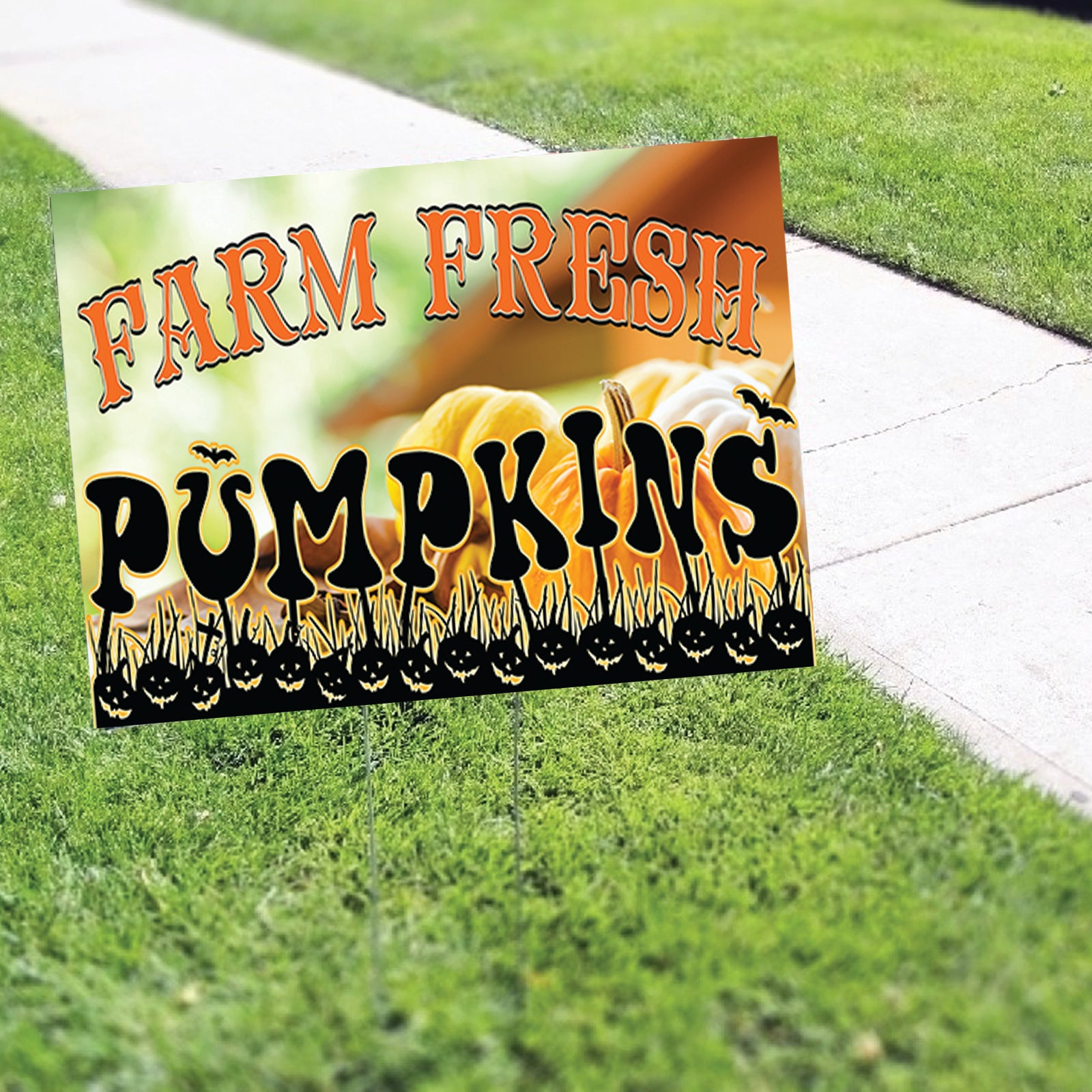 Farm Fresh Pumpkins Halloween Coroplast Yard Sign